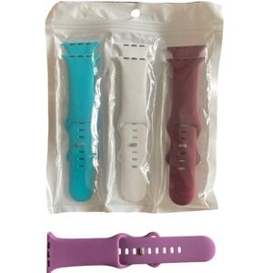 4 Pack Silicone Sport Bands for Apple Watch 42mm 44mm 45mm 49mm Multi Color